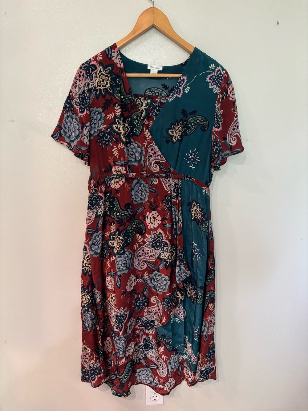 Sundance Paisley Dreams Wrap Floral Dress Women’s Size Small